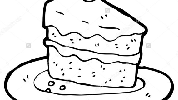 570x320 Slice Of Cake Drawing Piece Of Cake Sketch Stock Illustration