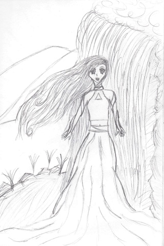 320x480 Pixelated Waterfall