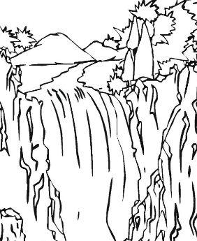 282x345 Waterfall 2 Coloring Page