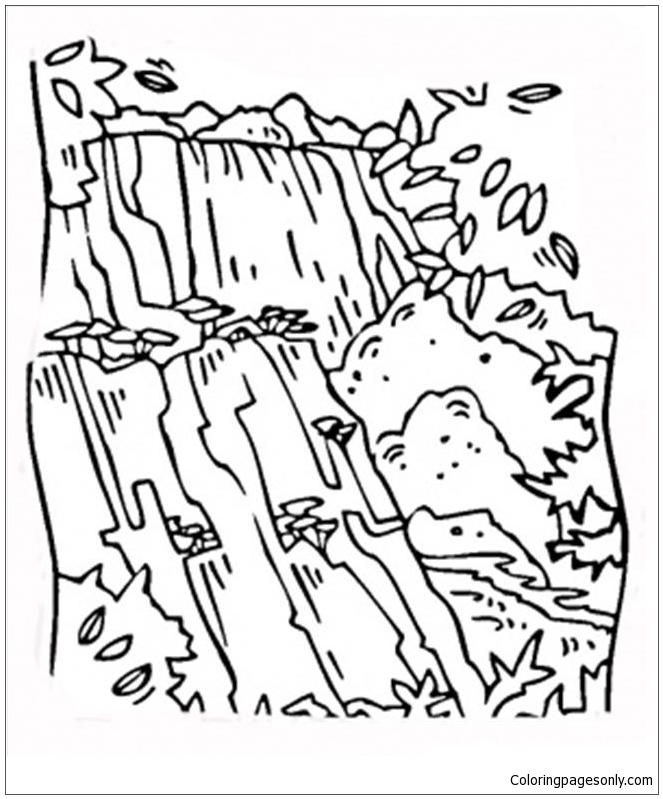 663x799 Waterfall Victoria Coloring Page