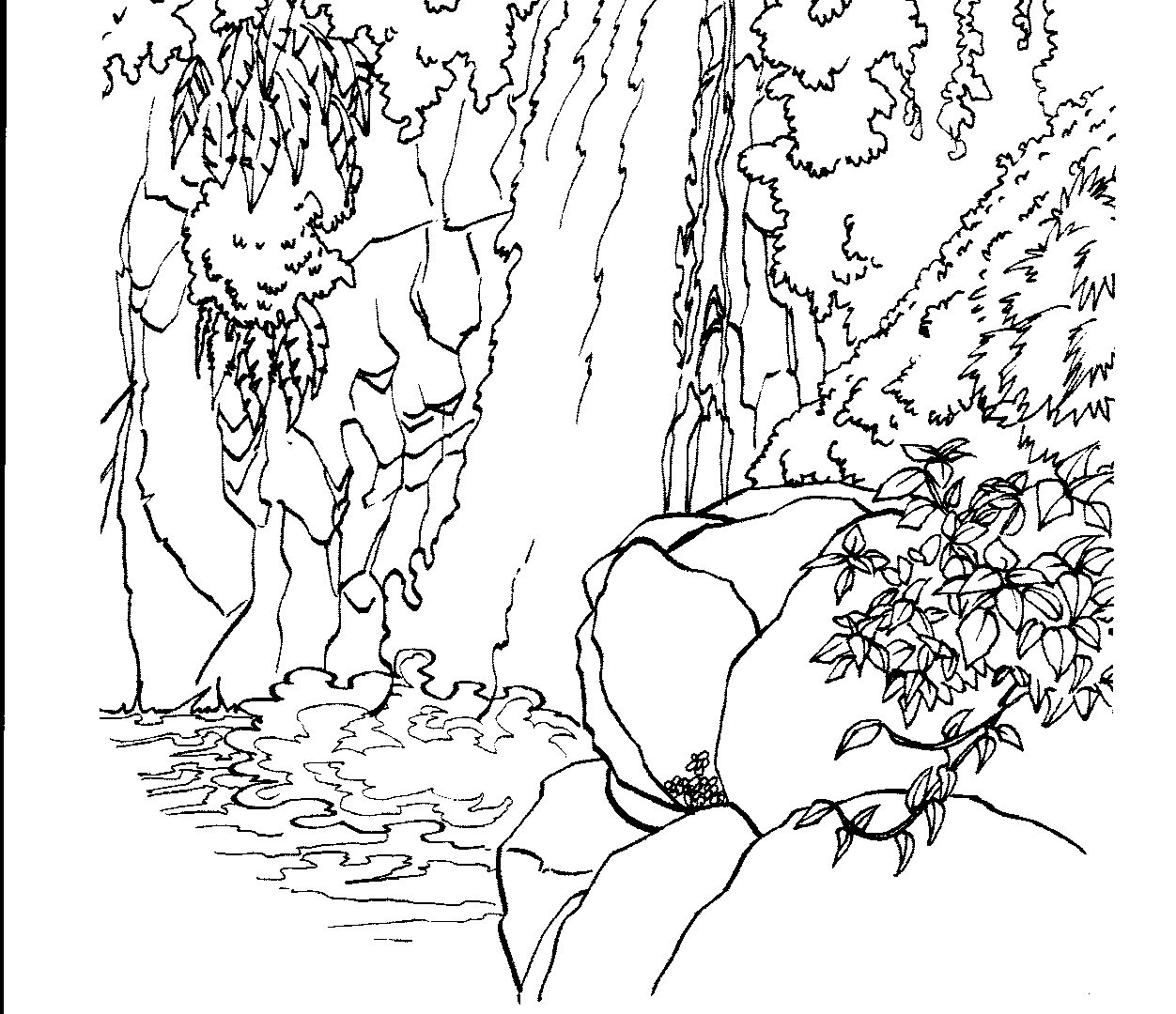 1252x1080 Waterfalls Montagne Coloring Page Free Pages Beautiful Waterfall