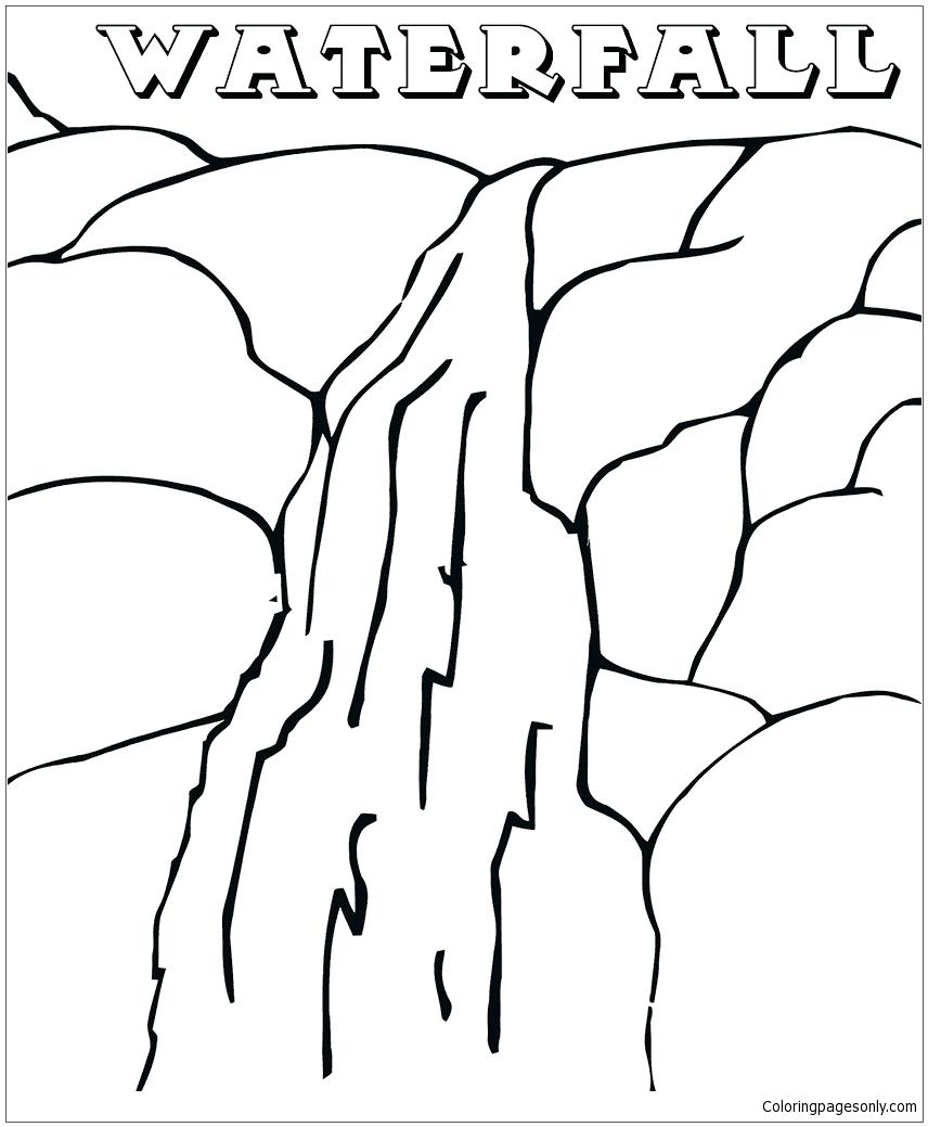 856x1039 Coloring Mountains Coloring Page The Waterfall In Rocky Mountain