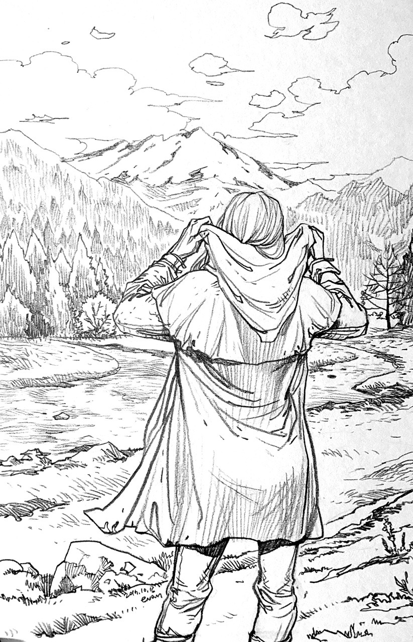 823x1280 Evankart Middle Earth Traveler (23) Waterfall