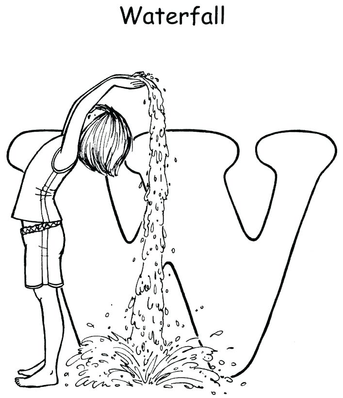 707x822 Waterfall Coloring Page Joandco.co