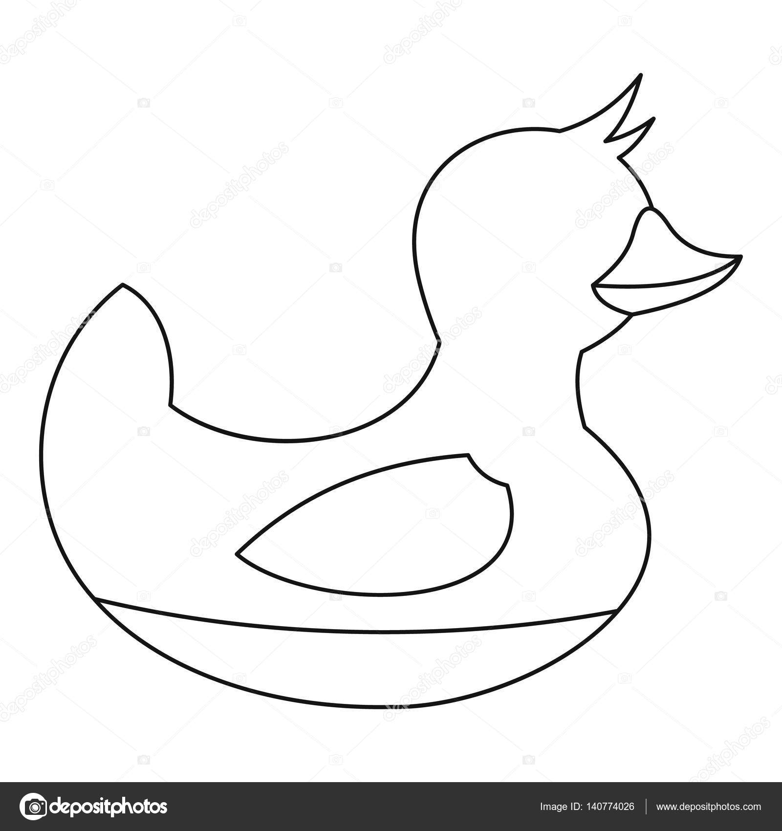 1600x1700 Duck Toy Icon, Outline Style Stock Vector Ylivdesign
