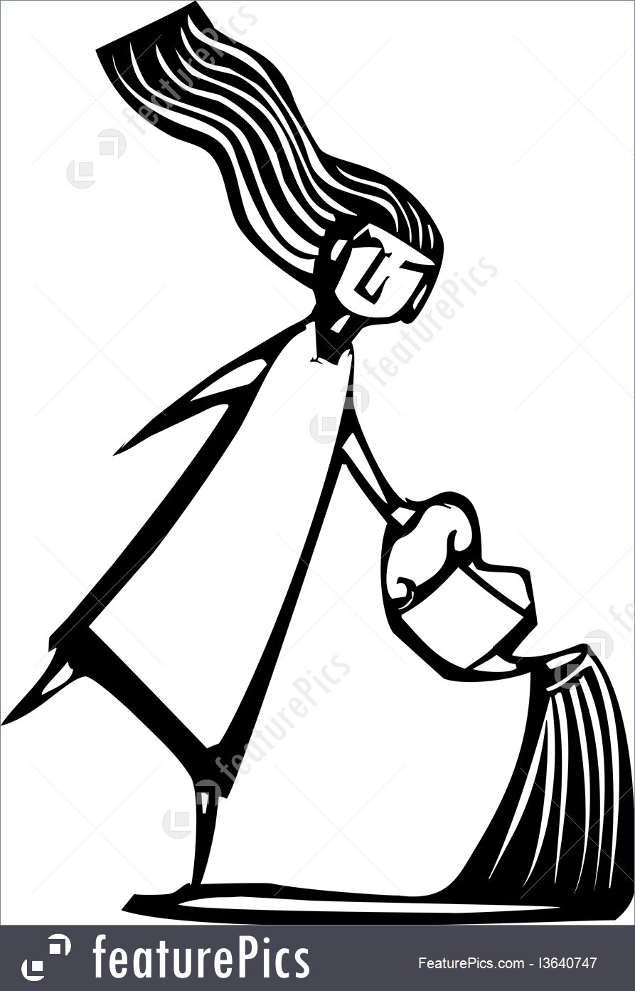 893x1392 Illustration Of Girl With Watering Can