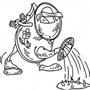 300x300 Kids Drawing Of Watering Can Coloring Page Coloring Sun