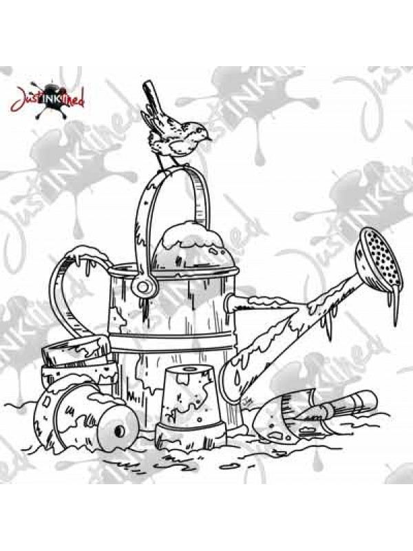 600x800 Stamp Robin On A Watering Can