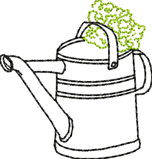 530x554 Watering Can With Folliage