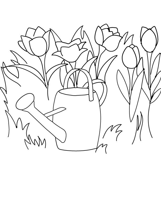 612x792 Watering Can Clipart April Flower