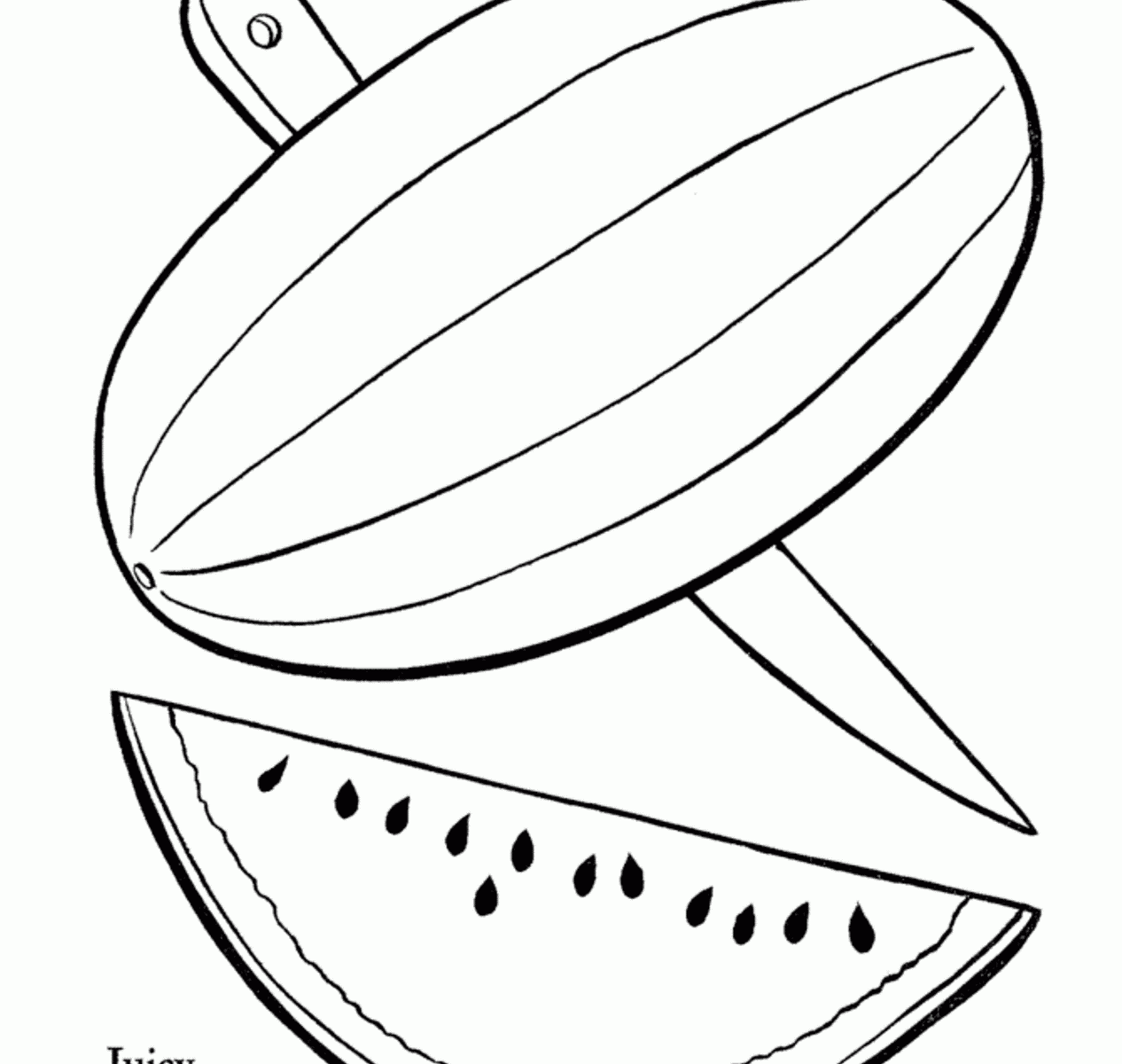 1266x1200 Fabulous Letter W Coloring Pages With Watermelon Fruits Printable