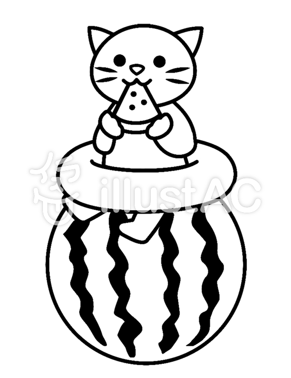 577x750 Free Cliparts Cat, Watermelon, Line Drawing