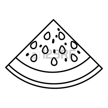 450x450 Colorful Silhouette With Watermelon Fruit Slice And Without