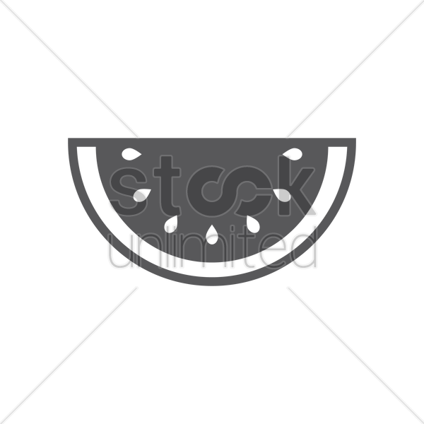 600x600 Watermelon Slice Vector Image