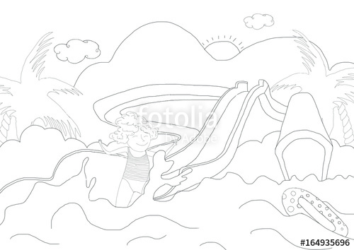 500x354 Drawing Plate For Kids With A Girl Playing On A Waterpark