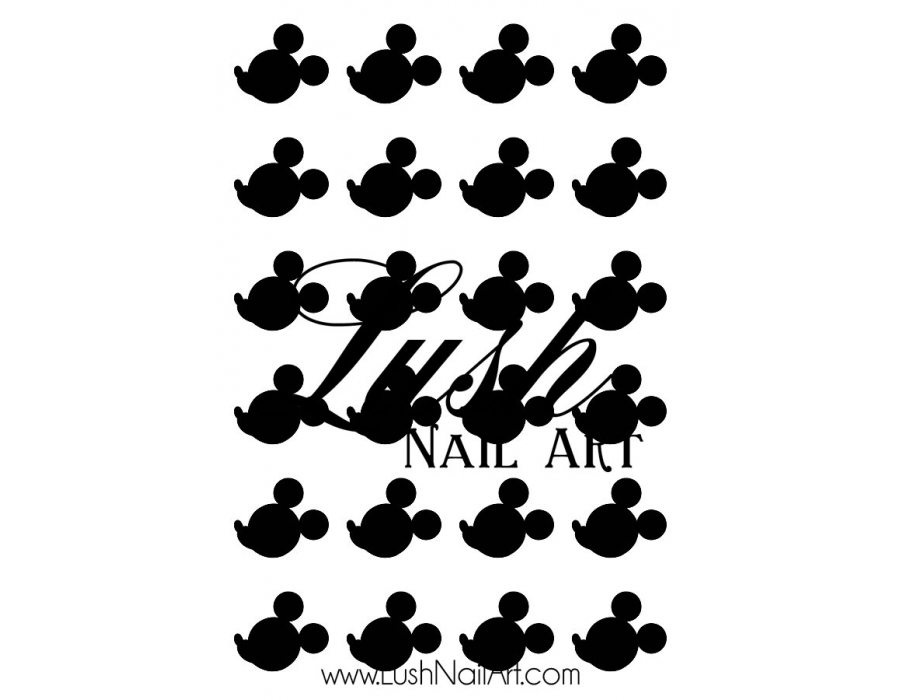 900x700 Mouse Ears Side View Disney Nail Art Water Transfer Decal