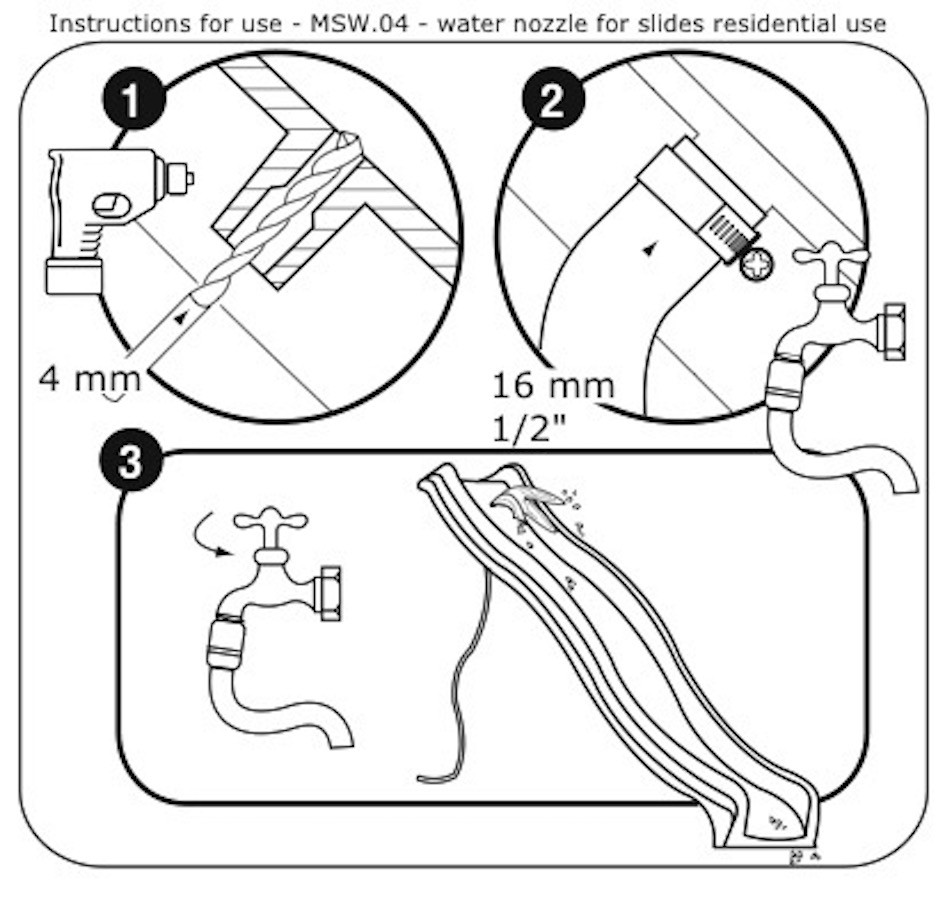 945x901 Universal Children's Garden Plastic Wave Water Slide