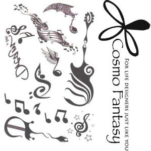 299x300 Waterslide Temporary Tattoos Summer Men Cool Boy Guitar Rock Music