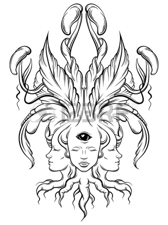 336x450 2,378 Surreal Tattoo Cliparts, Stock Vector And Royalty Free