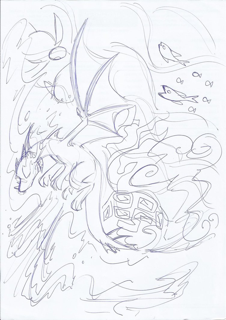 752x1063 Tidal Wave, Free Willed Sketch By Winged Dragoness