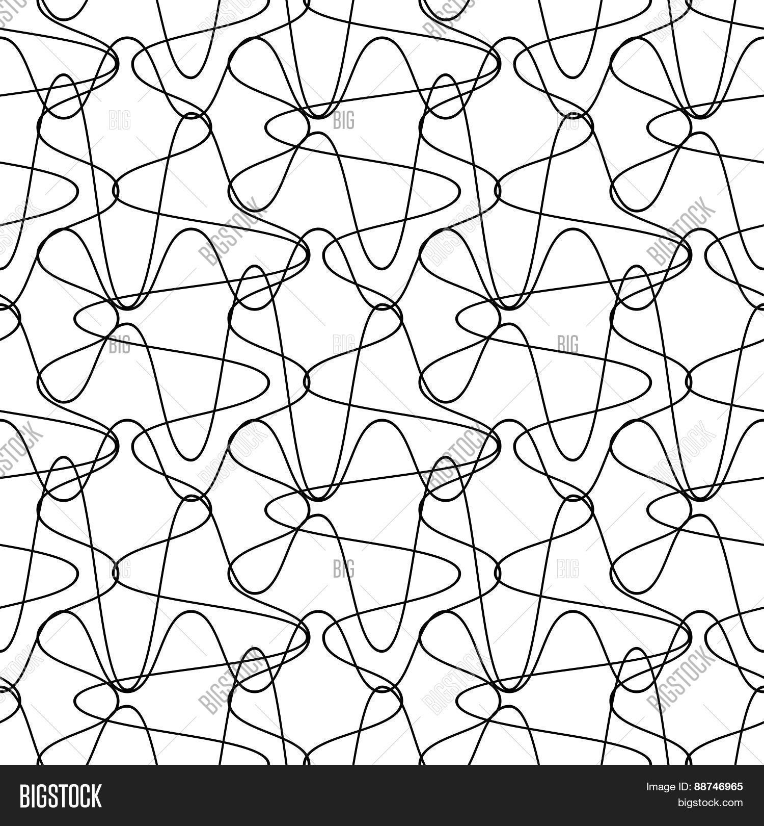 1500x1620 Black White Seamless Pattern Wave Vector Amp Photo Bigstock