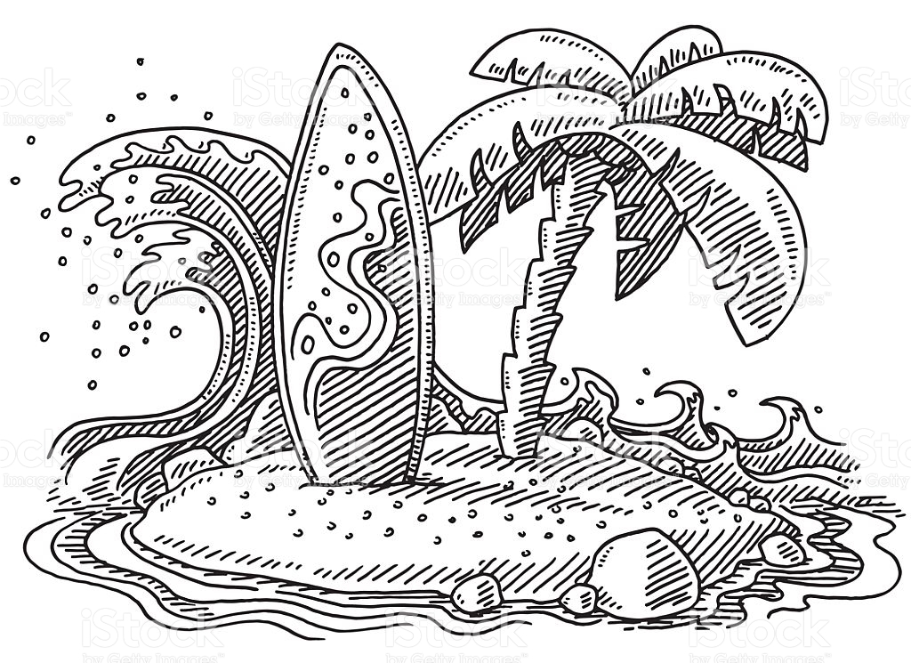 1024x745 Drawn Wave Surfboard