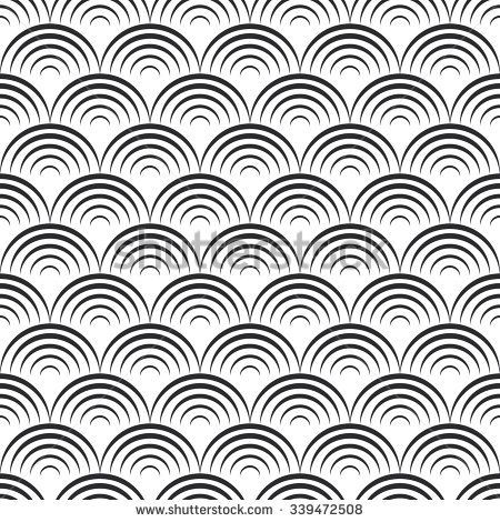 450x470 Halftone Waves Background. Japanese Seigaiha Ocean Wave Pattern