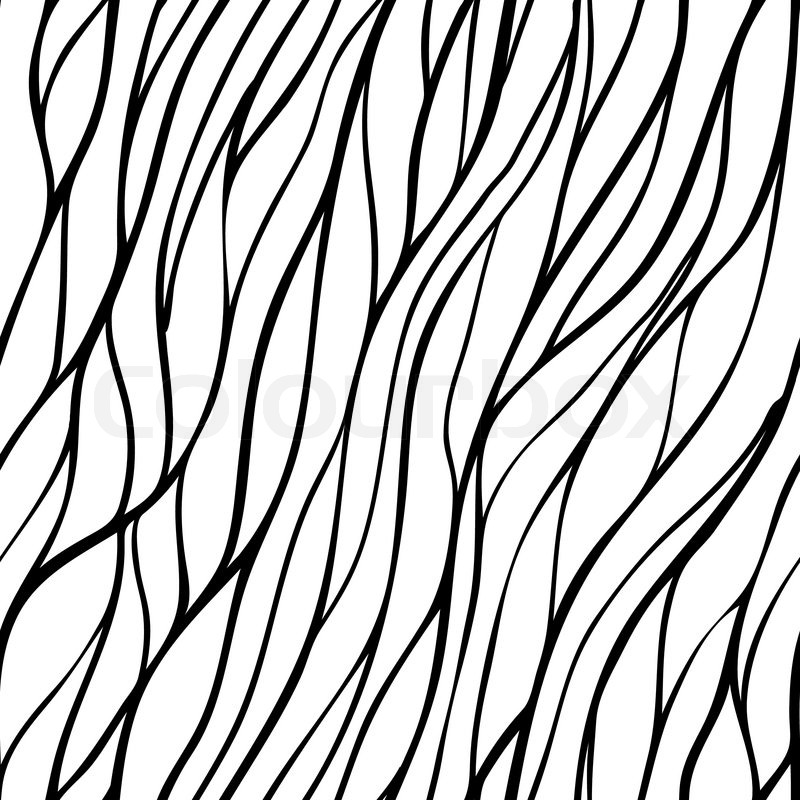 800x800 Seamless Hand Drawn Pattern With Abstract Waves Stock Vector
