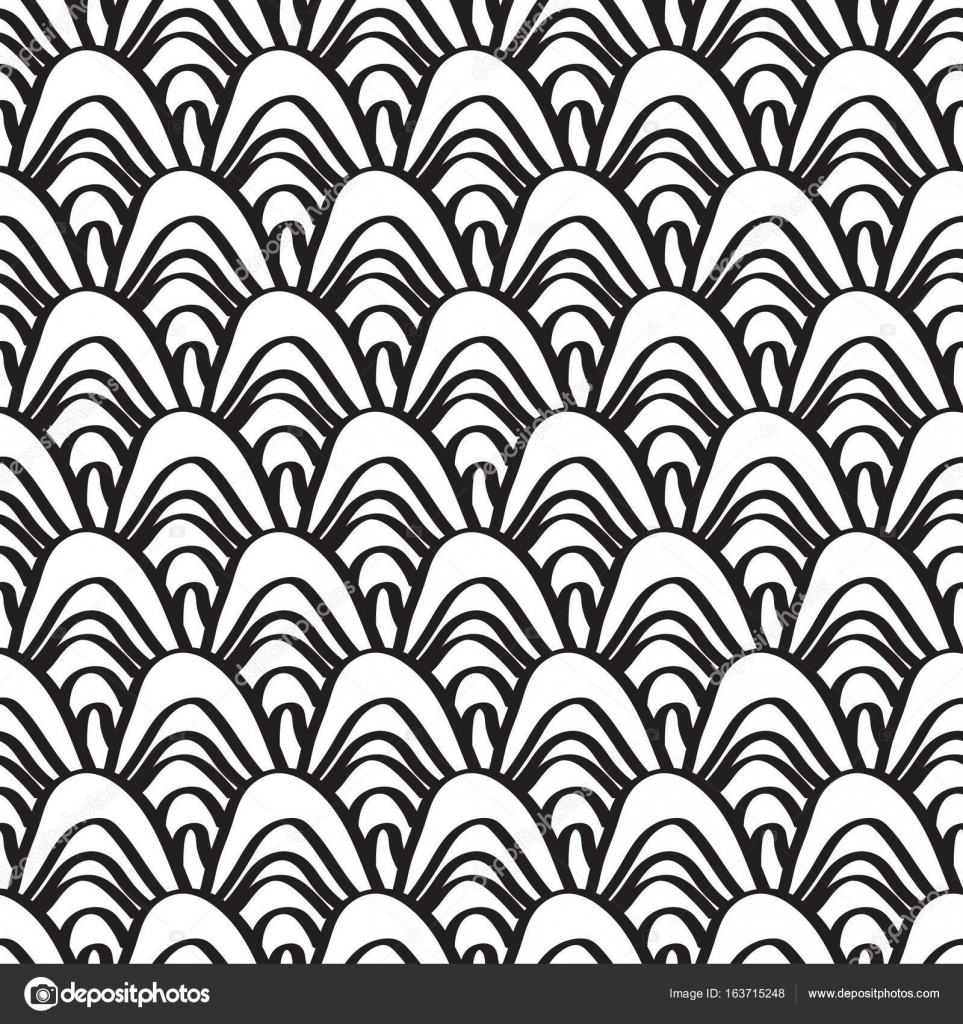963x1024 Seamless Traditional Japanese Seigaiha Ocean Wave Pattern Stock