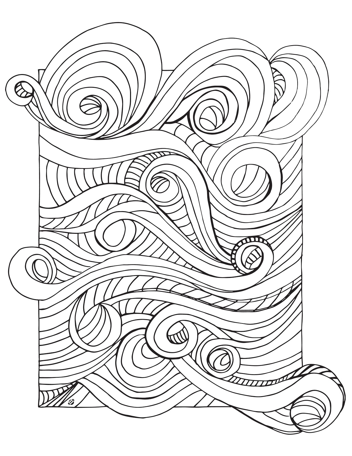 1236x1600 Wave Coloring Sheet