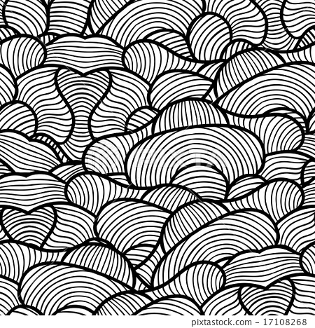 450x468 Seamless Pattern With Hand Drawn Waves Line Art