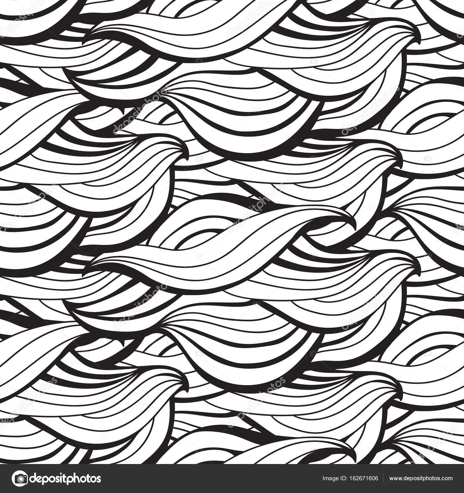 1600x1700 Abstract Waves Vector Seamless Pattern. Wavy Lines Decorative Hand