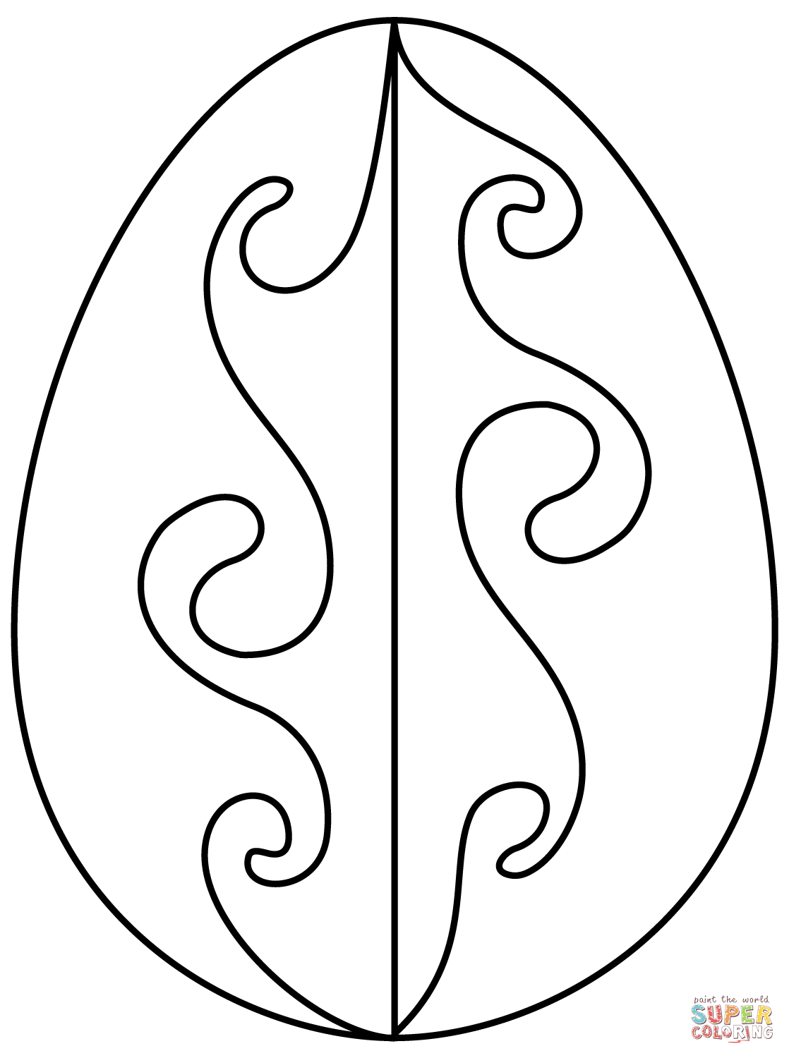1118x1500 Easter Egg With Waves Pattern Coloring Page Free Printable