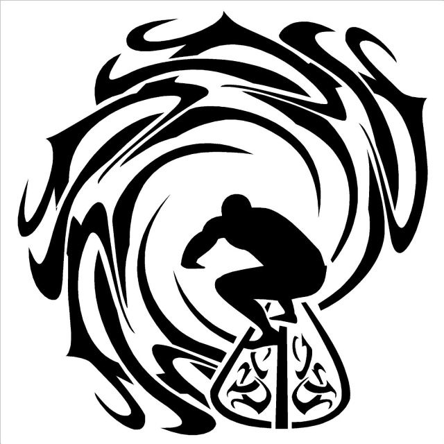 640x640 Surfer And Waves Vinyl Wall Art Sticker Decal Surfing Sea Sport