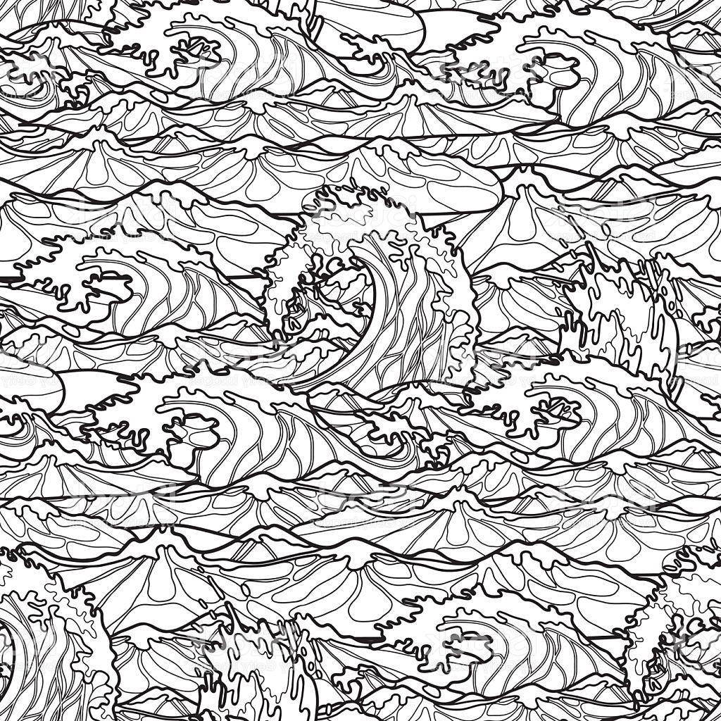 1024x1024 Best 15 Ocean Waves Pattern Vector Image