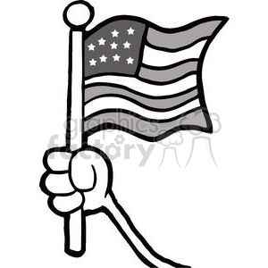 300x300 Royalty Free A Hand Waving An American Flag On Independence Day