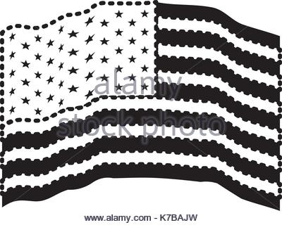 400x320 Usa Country Black Silhouette And With Flag On Background Stock