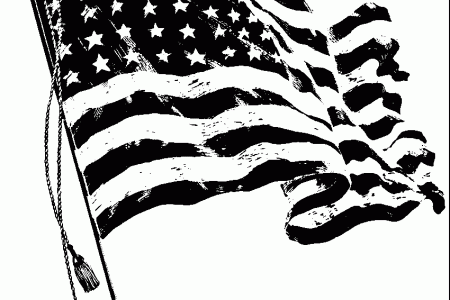 450x300 Clipart Of American Flag In Black And White