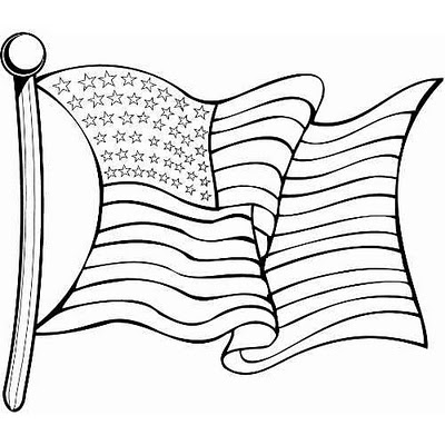 400x400 Waving American Flag Drawing