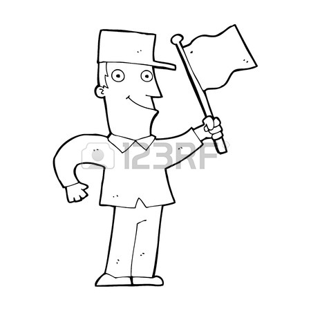 450x450 Cartoon Man Waving Flag Royalty Free Cliparts, Vectors, And Stock