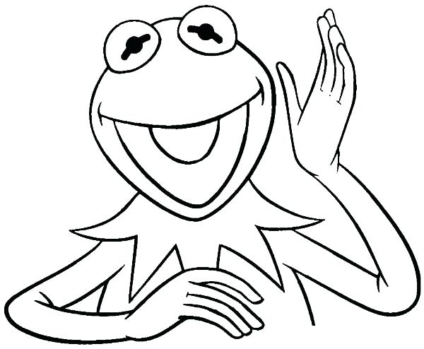 600x494 Kermit The Frog Coloring Pages The Frog Coloring Pages Waving Hand