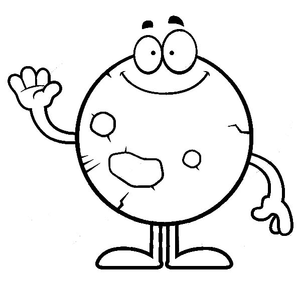 600x569 Planet Mars Waving Hand Coloring Pages Color Luna