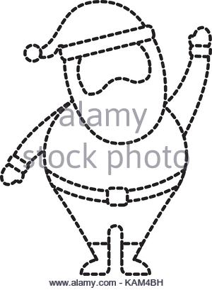 300x409 Santa Claus Cartoon Waving Hand. Santa Claus With A Raised Left