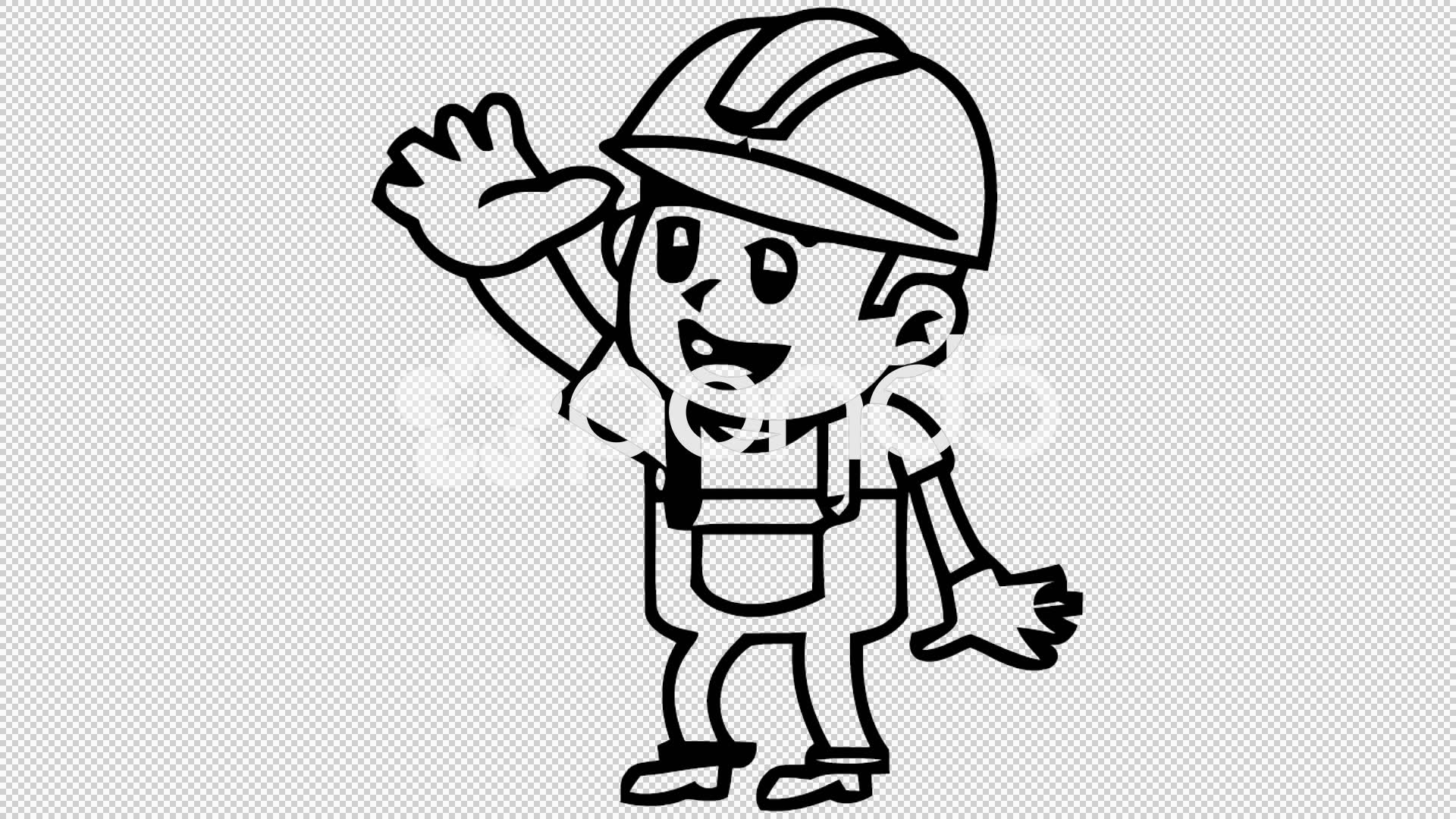 1920x1080 Video Man Waving Hand Cartoon Illustration Hand Drawn Animation