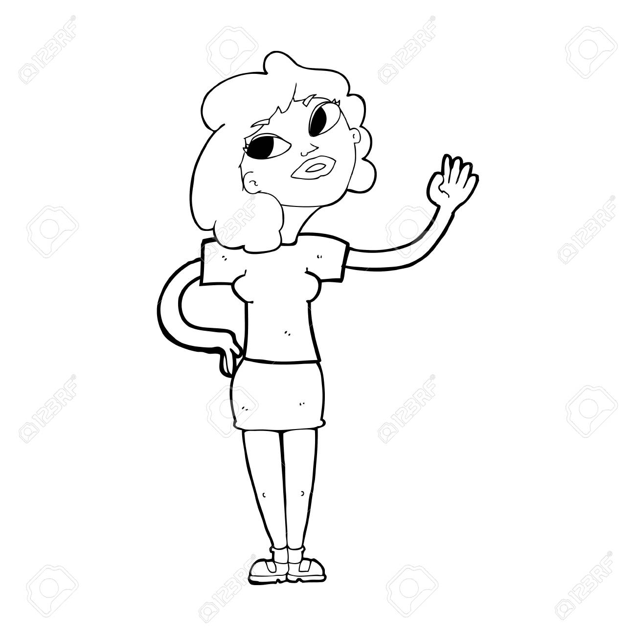 1300x1300 Cartoon Woman Waving Royalty Free Cliparts, Vectors, And Stock