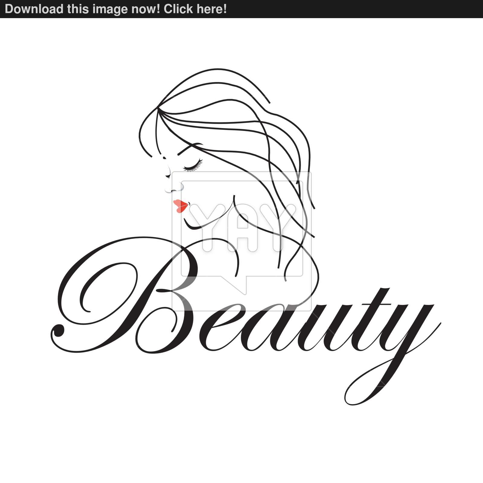 1600x1600 Beautiful Woman With Wavy Hair And Text Beauty Vector