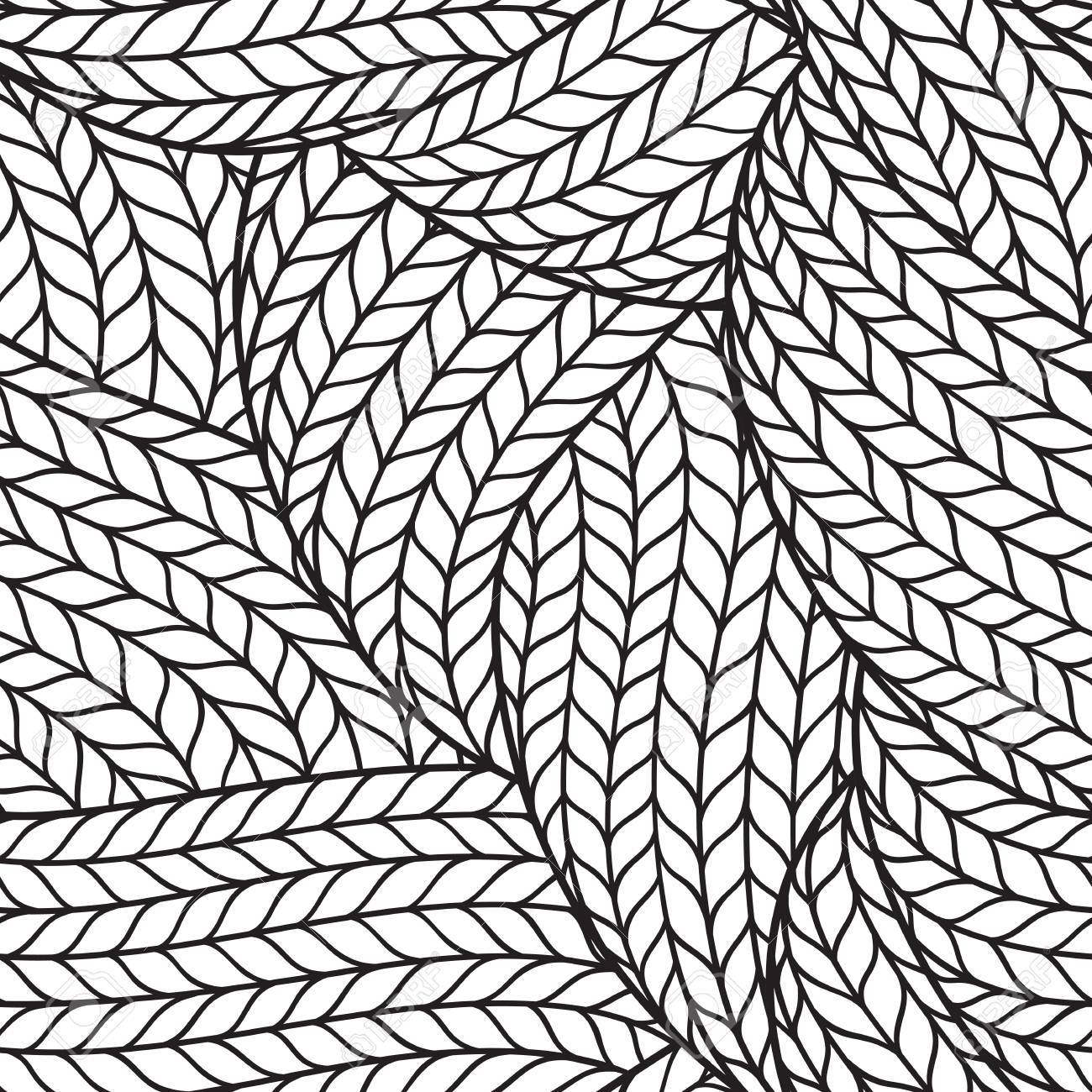 1300x1300 Seamless Pattern For Coloring Book For Adult Abstract Monochrome