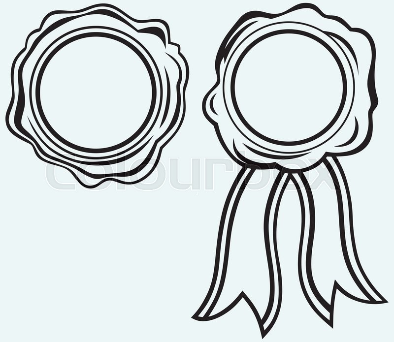 800x695 Wax Seal Isolated On Blue Batskground. Vector Stock Vector