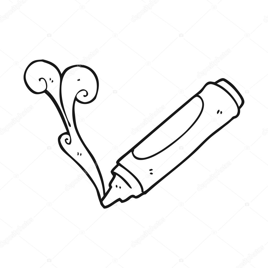 1024x1024 Black And White Cartoon Wax Crayon Stock Vector