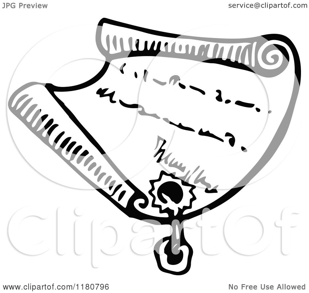 1080x1024 Clipart Of A Retro Vintage Black And White Letter With A Wax Seal